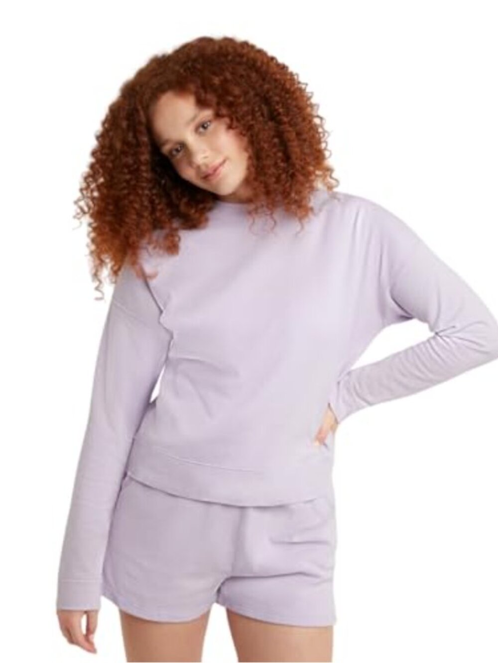 Women's Midweight Fleece Crew Neck Sweatshirt Cotton Blend